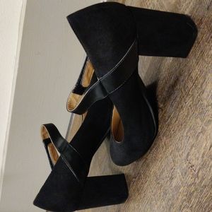 Women's black Mary Jane heels, size 9.5
